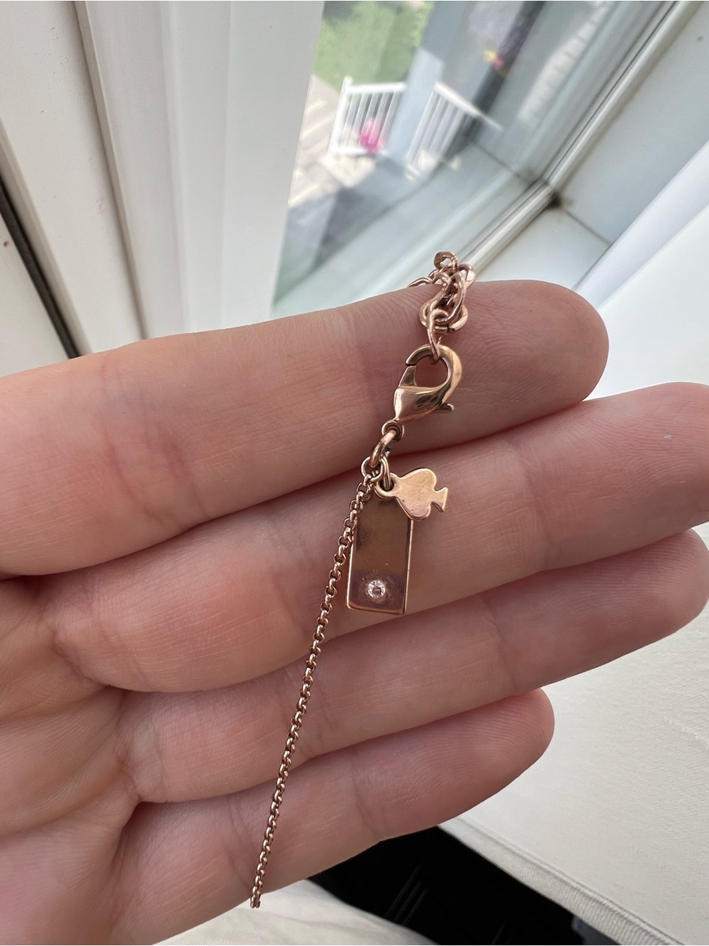 Kate Spade rose gold rinestone heart necklace - Picture 4 of 7